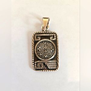 Silver Aztec necklace charm